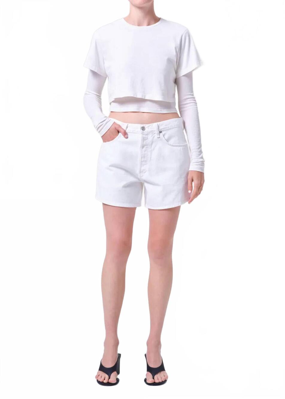 NEW AGOLDE leith short in marshmallow